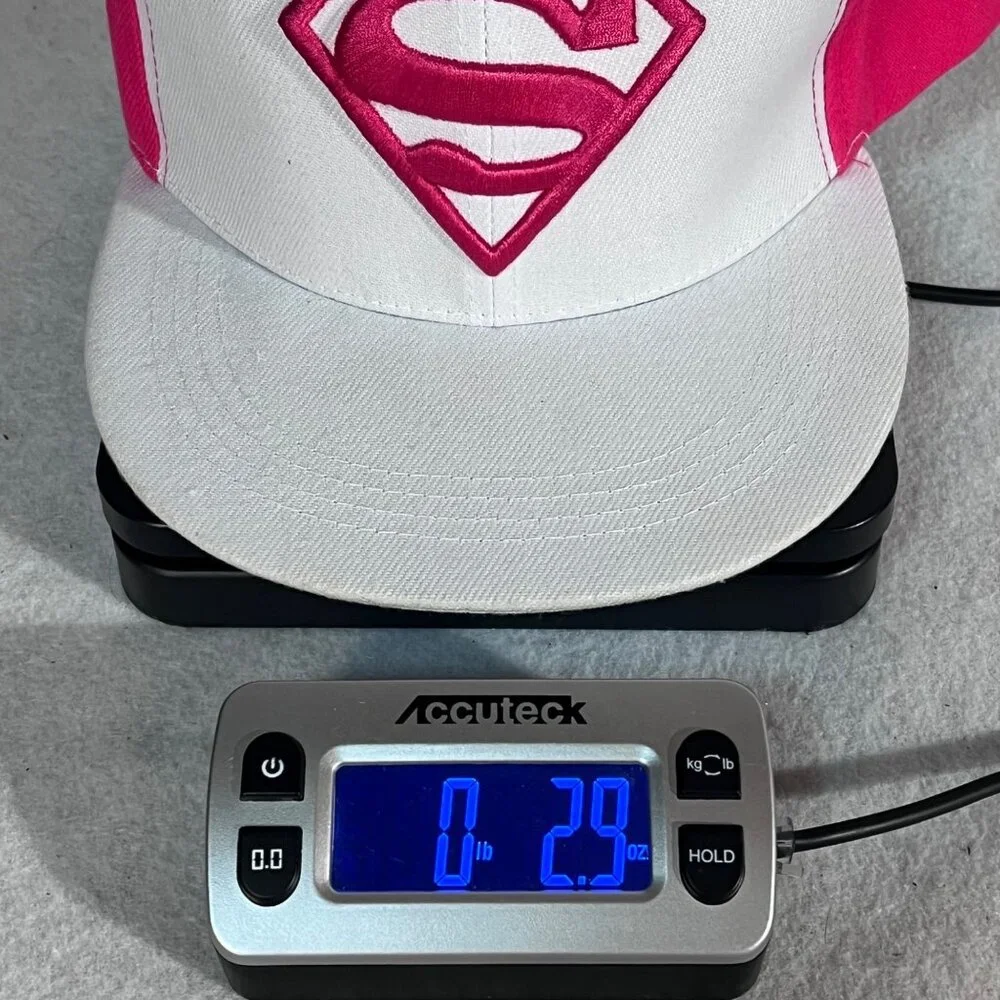 Supergirl Snapback Cap Hat Six Flags Exclusive Pink & White DC Comics Superhero - Picture 13 of 13